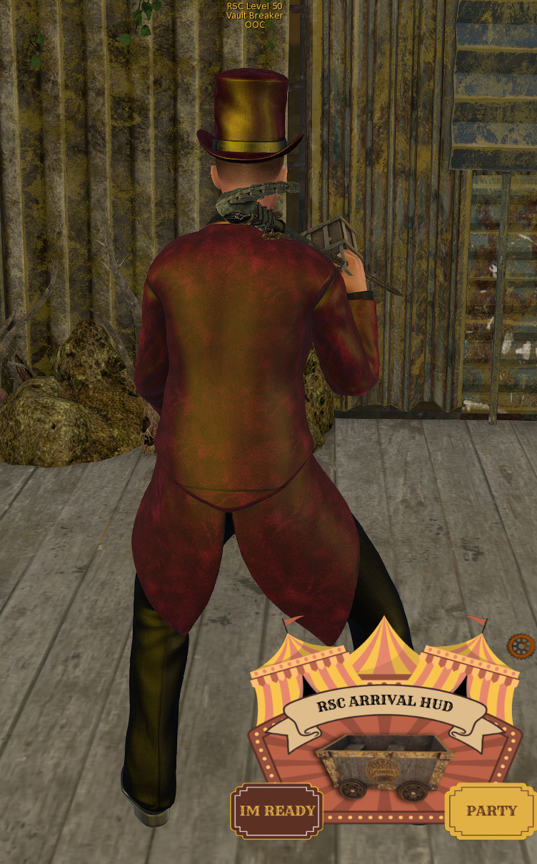 The RSC Arrival HUD worn in Second Life